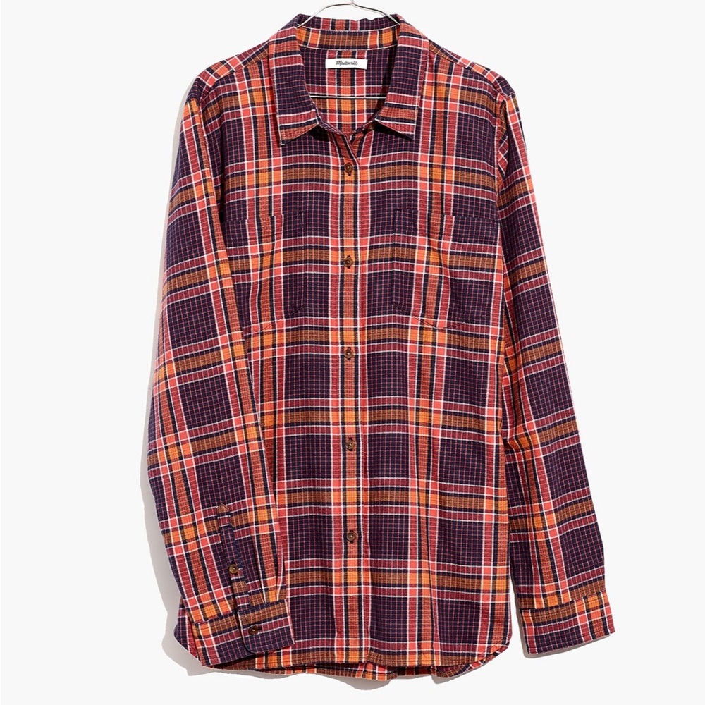 Madewell Flannel Classic Ex-Boyfriend Shirt in Edith Plaid - Picture 2 of 9